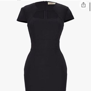 Black Vintage Pencil Dress with Cap Sleeves